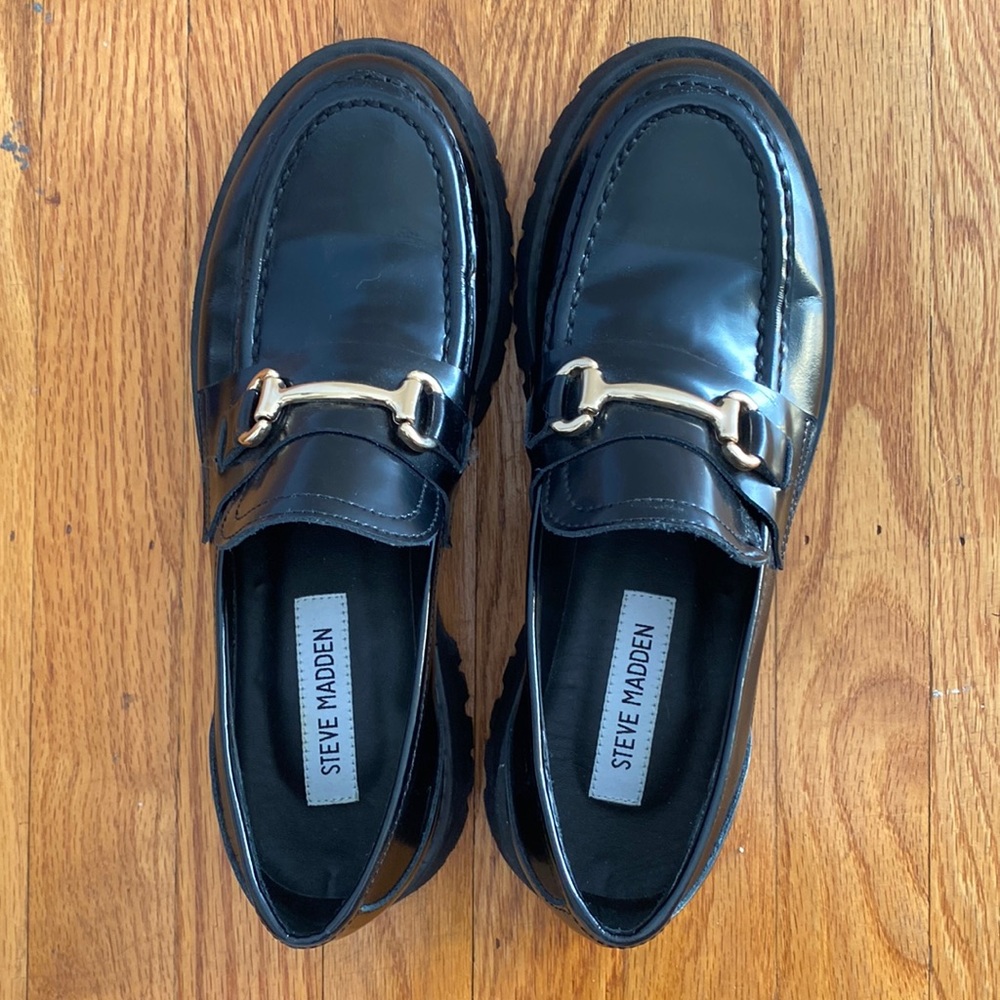 Steve Madden Black Lando Loafers Size 40/9.5